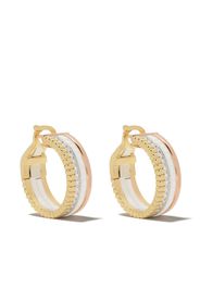 Orecchini a cerchio Quatre White Edition in oro bianco, giallo e rosa 18kt, diamanti e ceramica