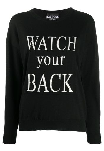 slogan knit jumper