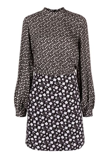 Boutique Moschino floral-print paneled dress - Nero