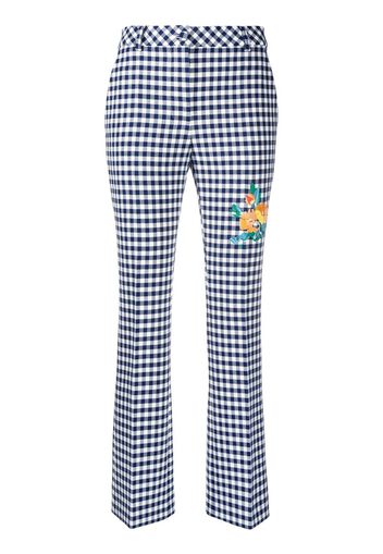 Boutique Moschino check print slim fit trousers - Blu