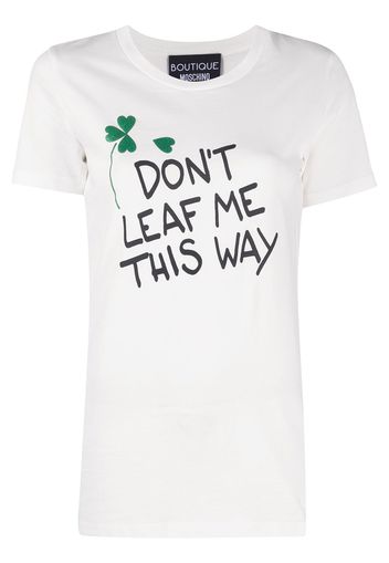 Boutique Moschino T-shirt Don't Leaf Me This Way - Bianco