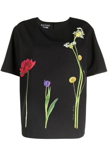 Boutique Moschino T-shirt a fiori - Nero