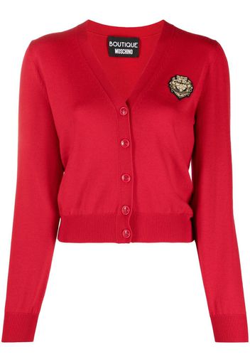 Boutique Moschino Cardigan con applicazione - Rosso