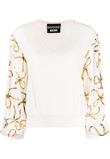 Boutique Moschino Top con scollo a V - Toni neutri