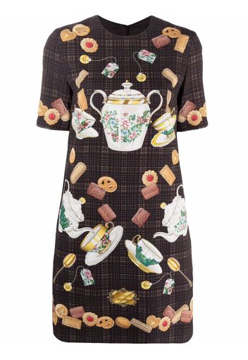 Boutique Moschino Abito modello T-shirt Tea Time con stampa - Nero