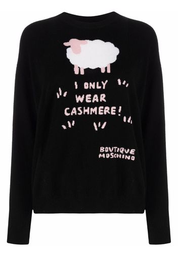 Boutique Moschino Maglione I Only Wear Cashmere - Nero