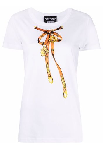 Boutique Moschino bow-print cotton T-shirt - Bianco