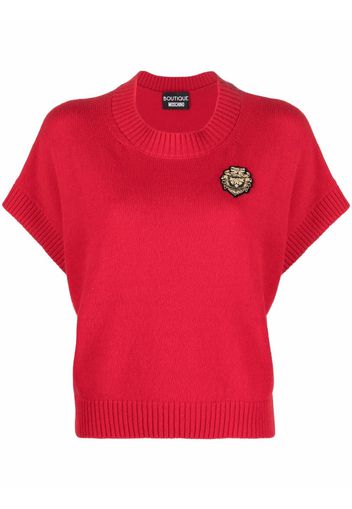 Boutique Moschino cropped logo jumper - Rosso