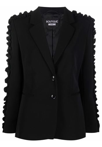 Boutique Moschino ruffle-trimmed blazer - Nero