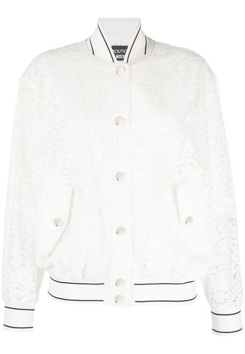 Boutique Moschino floral-lace cotton bomber jacket - Bianco