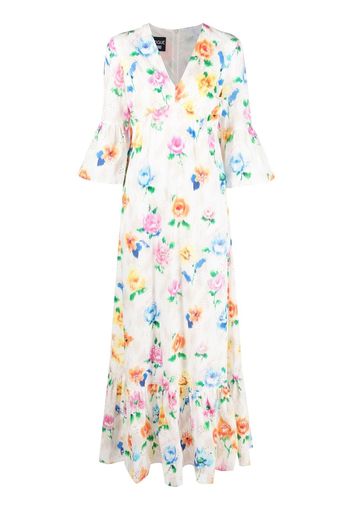 Boutique Moschino Abito lungo a fiori - Bianco