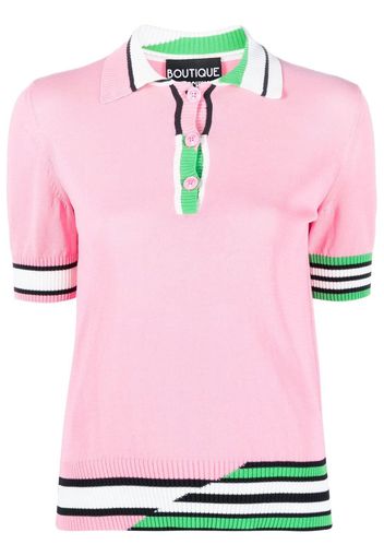 Boutique Moschino Polo con dettaglio a righe - Rosa