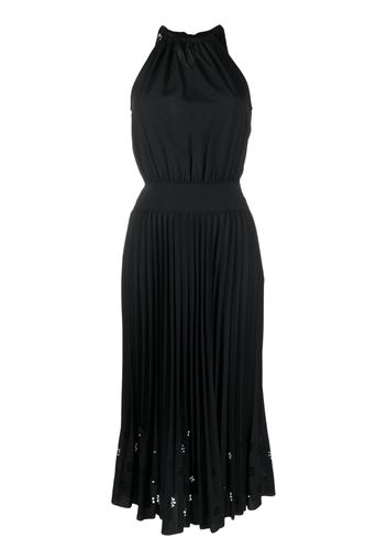 Boutique Moschino laser-cut pleated midi dress - Nero