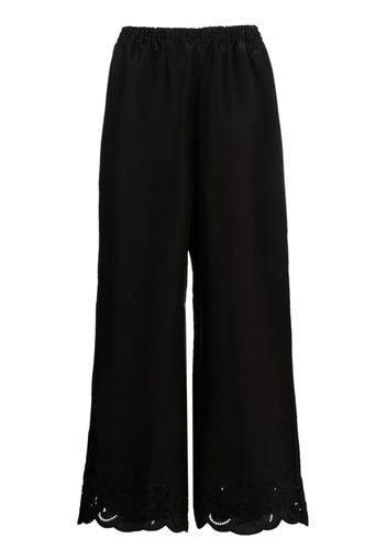 Boutique Moschino broderie-anglaise straight-leg trousers - Nero