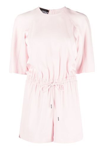 Boutique Moschino short-sleeve drawstring-waist playsuit - Rosa