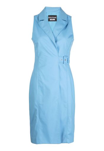 Boutique Moschino belted stretch-cotton midi dress - Blu