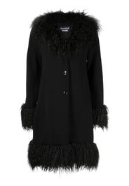 Boutique Moschino Cappotto monopetto con bordo in pelliccia - Nero