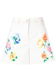 Boutique Moschino Shorts denim a fiori - Bianco