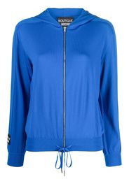 Boutique Moschino logo-patch hoodie - Blu