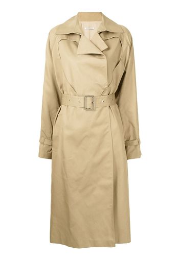 Boyarovskaya heart-cut belted trench coat - Marrone