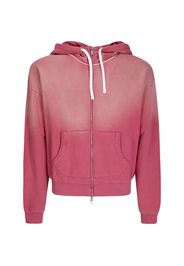 Brain Dead padded-elbow zip-up hoodie - Rosso