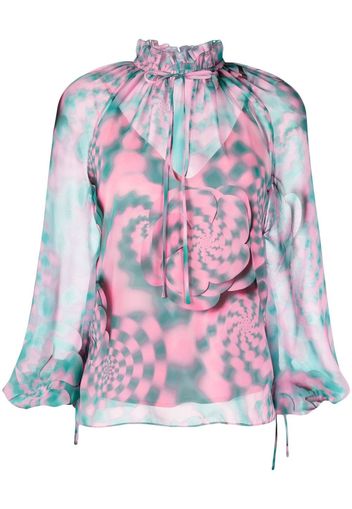 Brandon Maxwell Blusa con stampa - Rosa