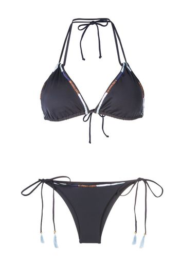 Brigitte Set bikini con scollo all'americana - Blu