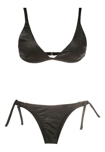 Brigitte Bikini con effetto coccodrillo - Nero