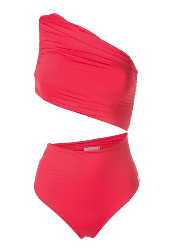 Brigitte Costume intero asimmetrico con cut-out - Rosso