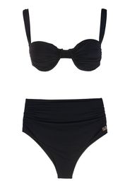 Brigitte Bikini due pezzi con arriccitura - Nero