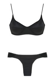 Brigitte Bikini con ruches - Nero