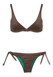 Brigitte Bikini con effetto coccodrillo - Marrone