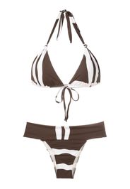 Brigitte Set bikini a quadri - Marrone