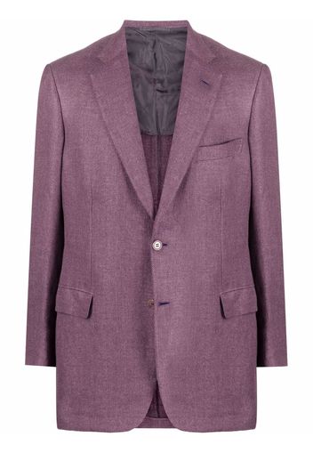 Brioni single-breasted linen-blend blazer - Viola