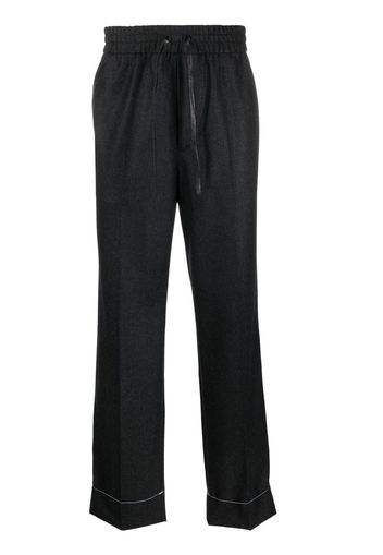 Brioni drawstring straight-leg trousers - Grigio