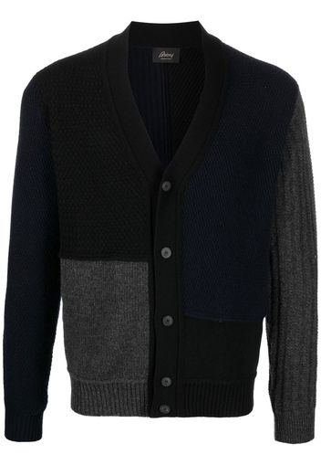 Brioni panelled button-up cardigan - Blu