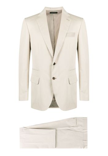 Brioni single-breasted cotton-cashmere suit - Toni neutri