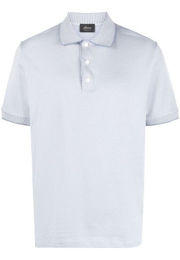 Brioni gingham-pattern polo shirt - Blu