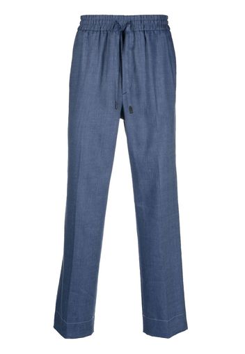 Brioni straight-leg linen trousers - Blu