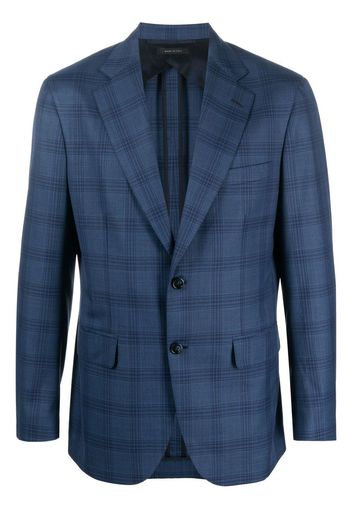 Brioni plaid notched-lapels blazer - Blu