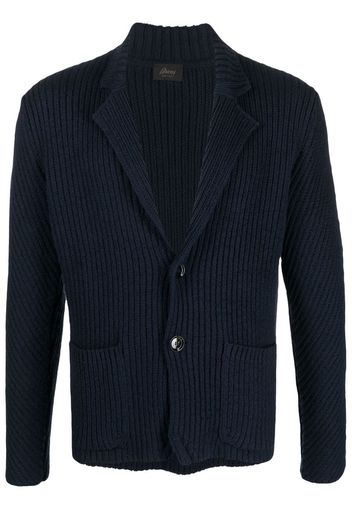 Brioni ribbed-knit cotton cardigan - Blu