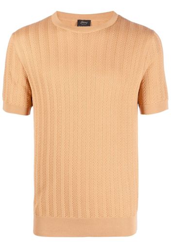 Brioni cable-knit cotton T-shirt - Toni neutri