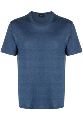 Brioni short-sleeved linen T-shirt - Blu