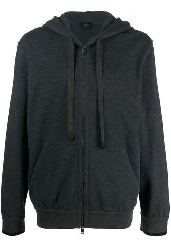 Brioni zip-up long-sleeved hoodie - Nero