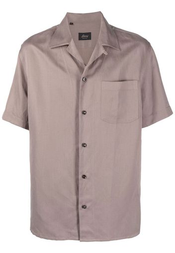 Brioni short-sleeved button-up shirt - Toni neutri