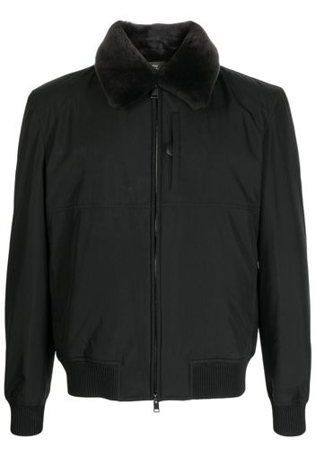 Brioni contrast-collar bomber jacket - Nero