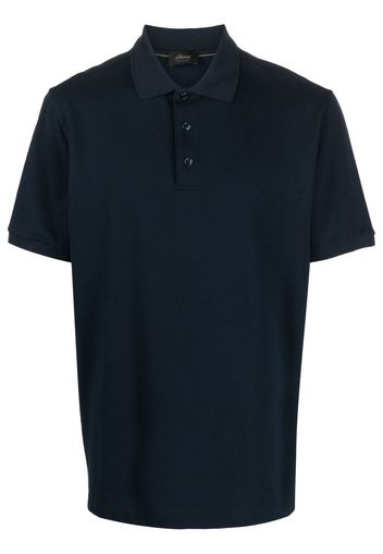 Brioni short-sleeve cotton polo shirt - Blu