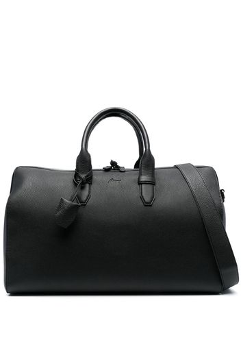 Brioni grained-texture leather travel bag - Nero