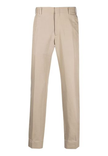 Brioni slim-cut cotton chinos - Marrone