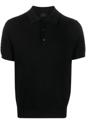 Brioni waffle-knit polo shirt - Nero